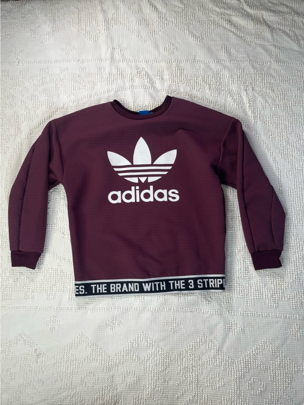 adidas Maroon Trefoil Crewneck Sweatshirt with White Logo
